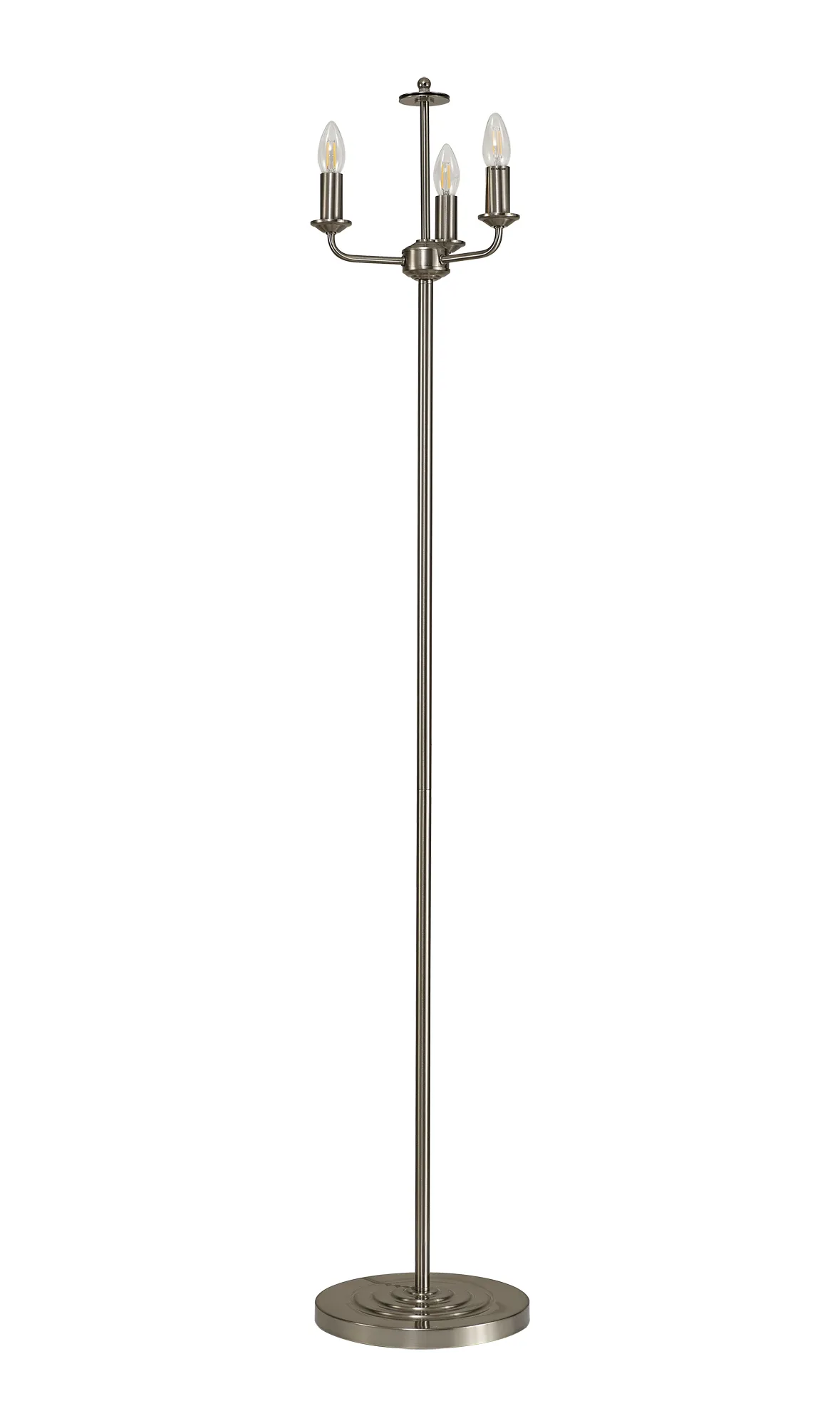 Banyan 45cm 3 Light Floor Lamp Satin Nickel, Grey DK0922  Deco Banyan SN GR